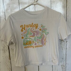 Hurley White Tee with Pastel Graphic